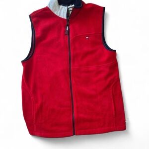 Vintage Tommy Hilfiger Red and Navy Fleece Vest - Size XL - NWT